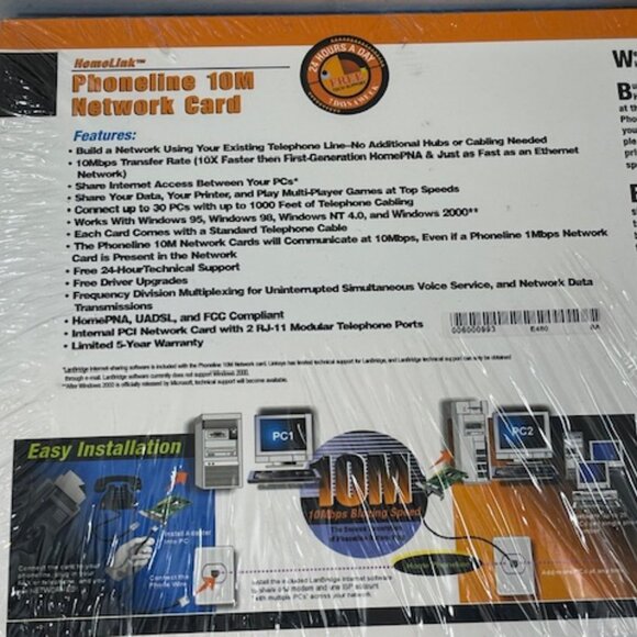 New Linksys HPN200 HomeLink Phoneline 10M Network Card - Picture 5 of 8